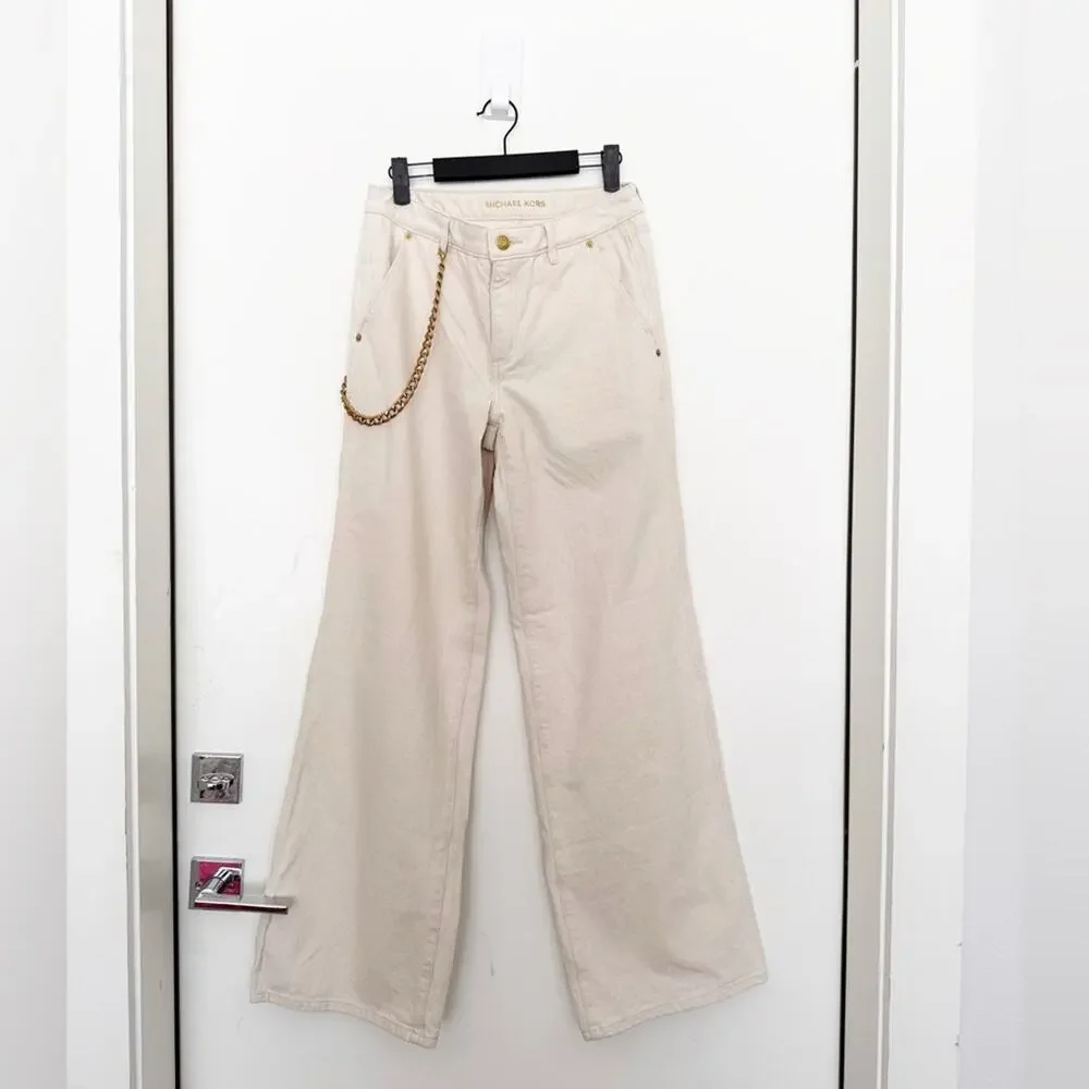 Michael Kors Relaxed Wide-Leg Jeans in Natural Wash Size 2